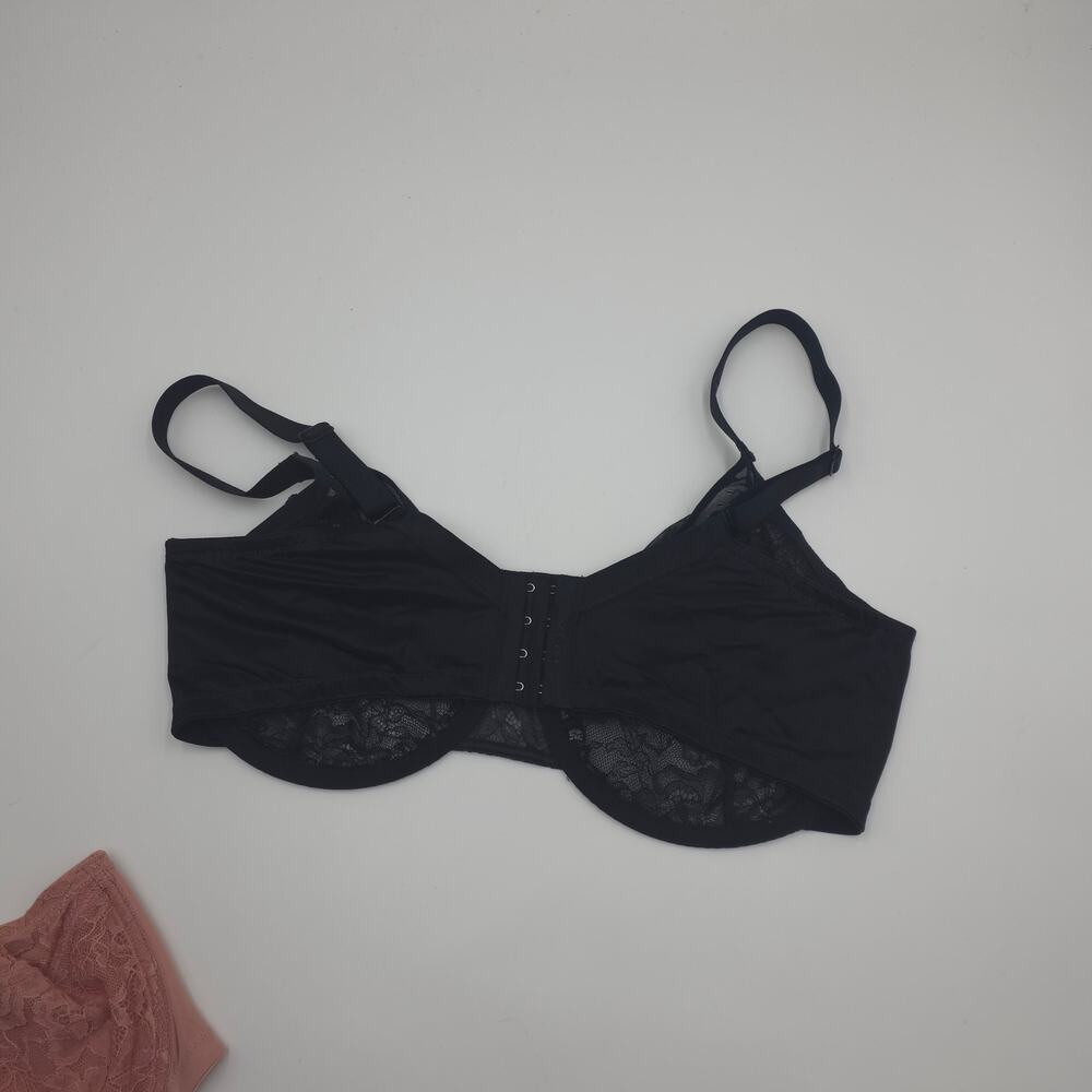 HSIA Bundle of Two Enchante Unlined Lace Underwire Bra in Black Coral Size 38DDD - Picture 5 of 10